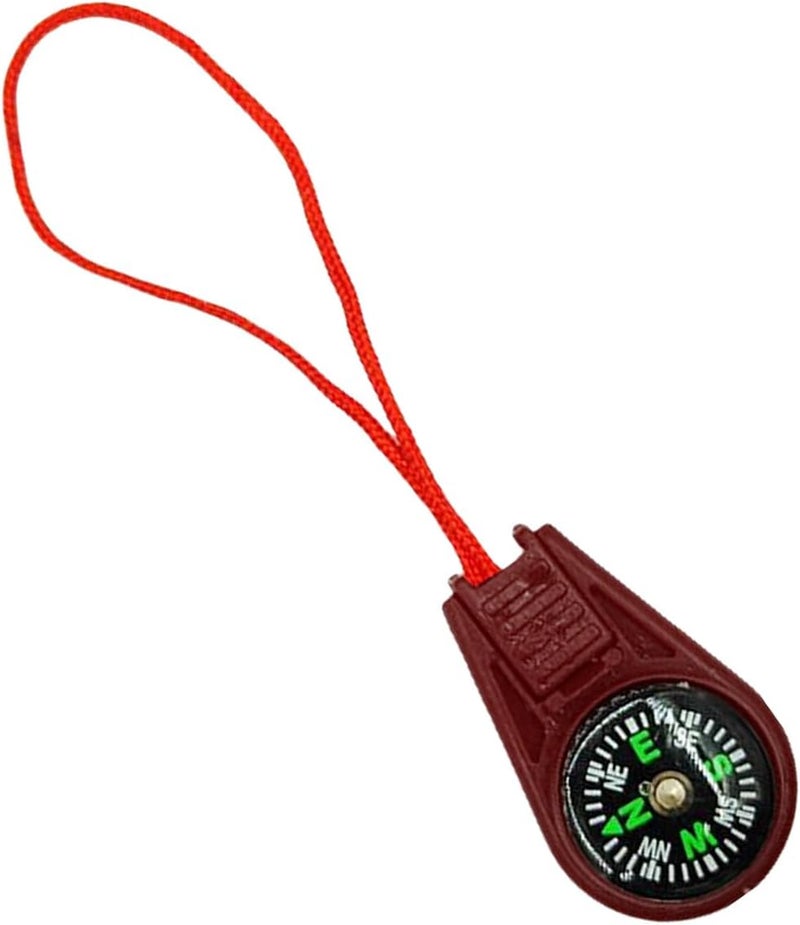 Red Camping Hiking Pocket Compass Navigation Tool Outdoor Survival Mountaineering Pointer - Image 1