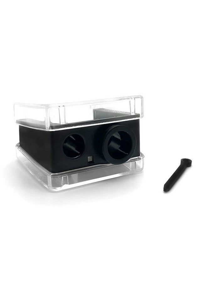 PALLADIO Double Barrel 3 In 1 Cosmetic Pencil Sharpener With Cover, Stainless Steel Blade, Size Adjuster, Essential For Small And Extra Large Lip Liner, Eyeliner, Brow Pencils - Image 3