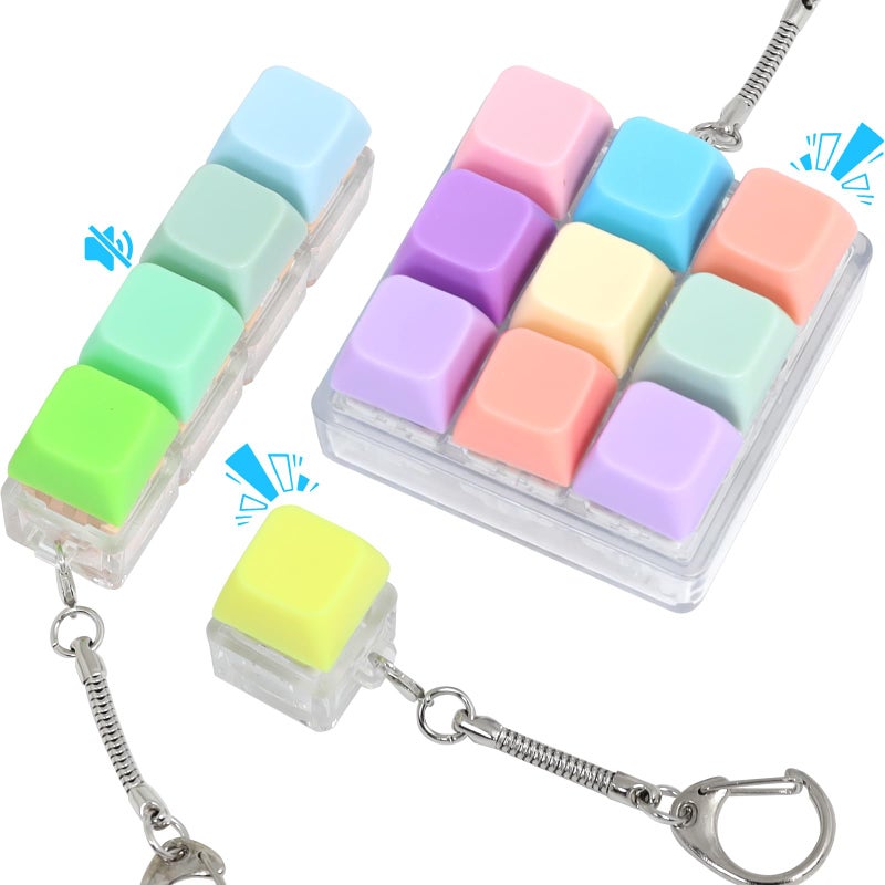 Lohoee Keyboard Fidget Toys 3Pcs Fidget Keyboard Clicker Keyboard Button Quiet Fidget Keychain Decompression Toys for Stress Relief Office Pass The Time or Gift Style B - Image 3