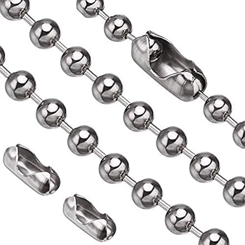Vinaco Pull Chain 2 Pieces 36 Inch Stainless Steel Bead Chain Great Pulling Force  Rustproof 6 Size 32mm ball chain with 4 free Matching Connectors  Silver 36 inch