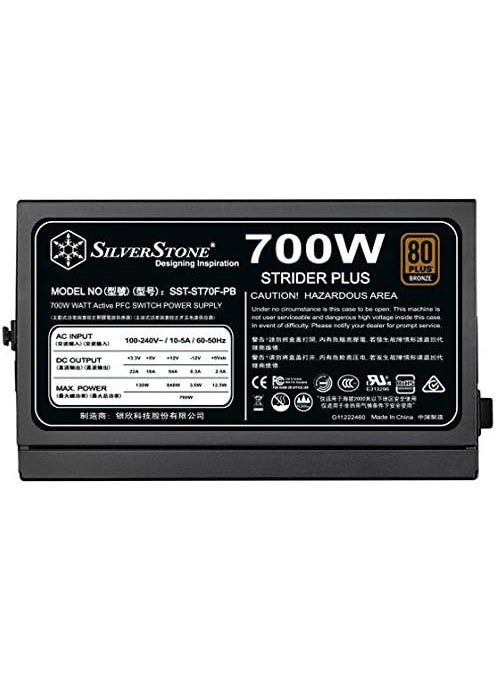 SilverStone Silverstone Tek 700W 12V Rail 80PLUS Bronze 100 Fully Modular Active PFC Power Supply ATX12VEPS12V 700 Power Supply ST70FPB  - Image 3