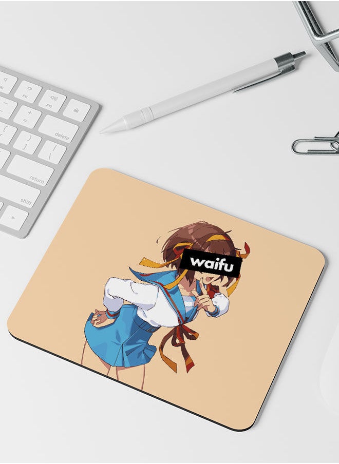 LIT - Haruhi Suzomiya Rectangle Mouse pad The Melancholy of Haruhi Suzumiya WFH Accessories Mouse pad Haruhi Waifu Mouse pad Rectangle Cute Anime girl Design Anime Fan-Waifu design - Image 1