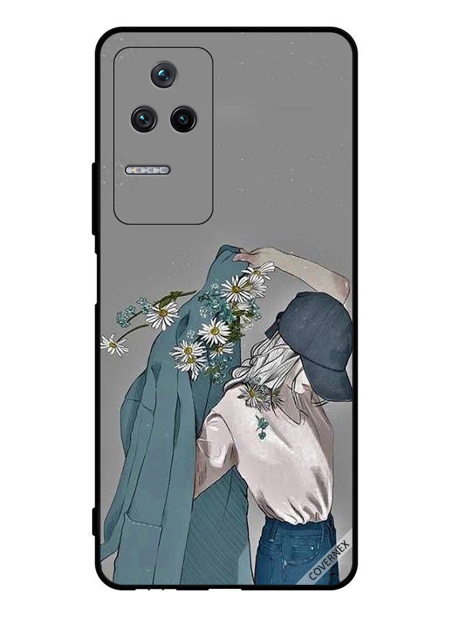 Covernex Protective Case Cover For Xiaomi Poco F4 5G Cap Girl Wearing Floral Coat - Image 1