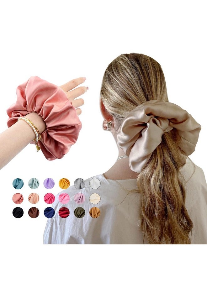 كلوفن 18 لونًا Xxxllarge ربطات شعر كبيرة الحجم Scrunchies من الساتان المطاطي Scrunchy Bobbles إكسسوارات ربطات شعر كبيرة الحجم للفتيات والنساء - Image 1