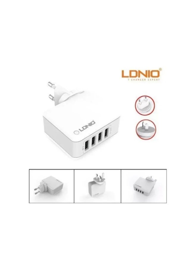 LDNIO A4403 22W Fast Wall Charger with 4 USB Ports and Type-C Cable. - Image 3