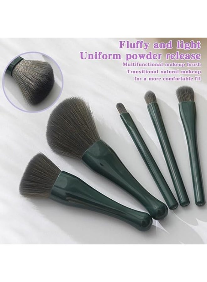 مجموعة فرش مكياج كاملة الوظائف مع مرآة بحجم مناسب للسفر - مجموعة من 6 قطع - Image 2