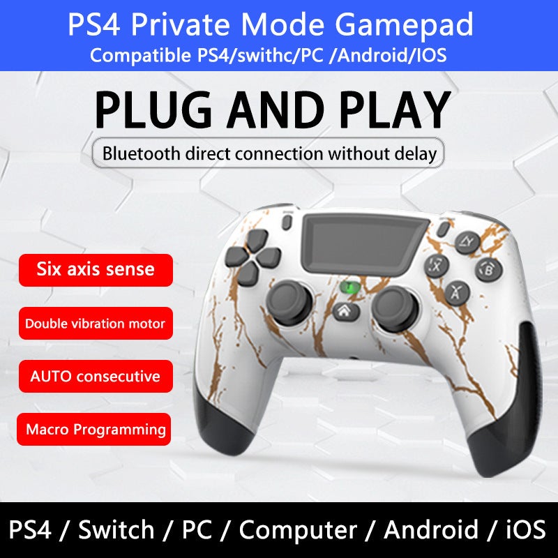 PS4 wireless bluetooth controller computer TV IOS Android switch macro back key burst private model non-infringement P06 Camouflage black - Image 2