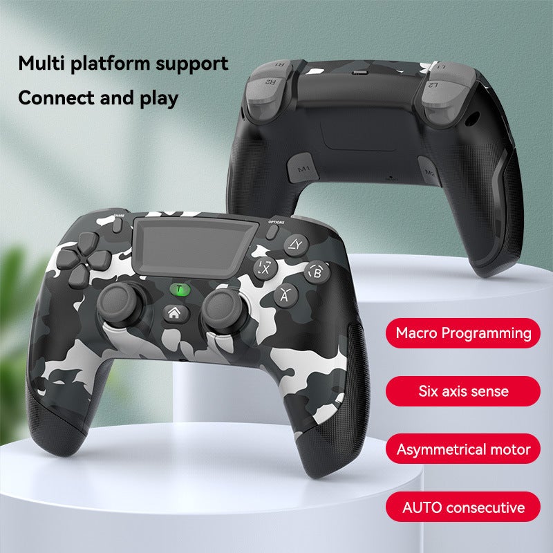 PS4 wireless bluetooth controller computer TV IOS Android switch macro back key burst private model non-infringement P06 Camouflage black - Image 1