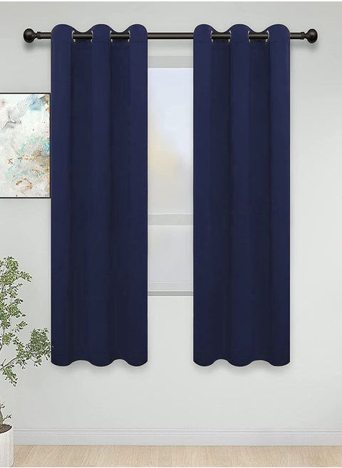 Grommet Blackout Window Curtains Noise Reduction Window Drapes Thermal Insulated Darkening Curtains 1 Panel