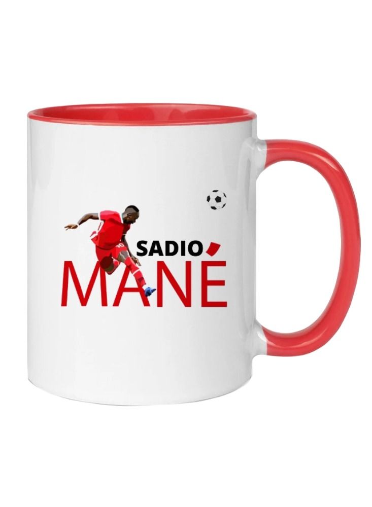MEC Sadio Mane Football Player Design Coffee Mug Printed On Both Sides Printed Coffee Mug 11Oz Red Handle - Image 1