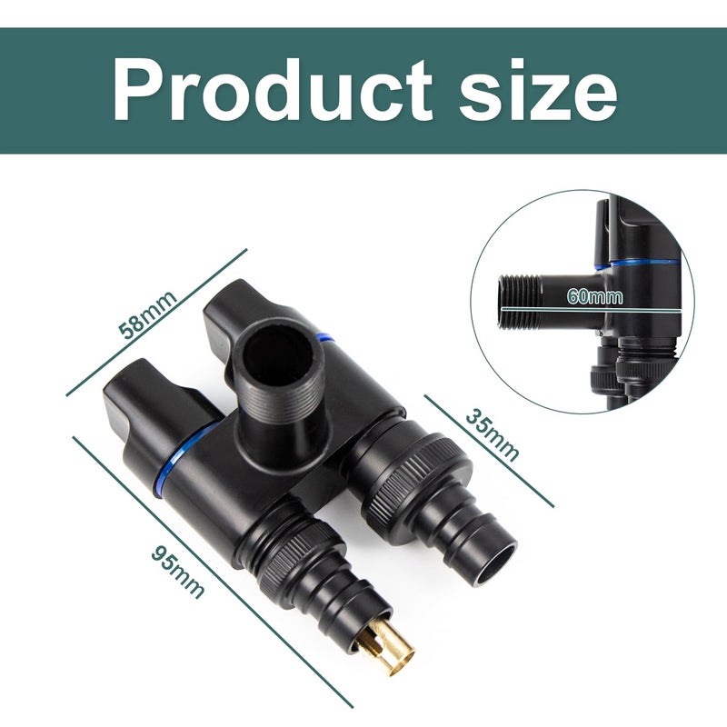Generic leyomgamz Combination Angle Valve 1/2 x 3/4 Inch Angle Regulating Valve - Universal Valves Dishwasher Double Device Valve Control Valve Double Switch Three-Way Angle Valve for Bathroom, Sink, Fittings  - Image 2