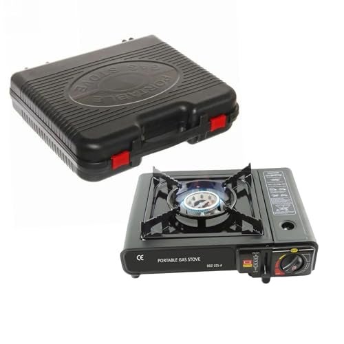 Hacer Portable Camping Gas Stove Cooking Gas burner with Carrying Case for Outdoor Camping Hiking Trekking - (Pack of 1, Black, 34 x 26 x 7.5 cm),Stainless Steel - Image 3
