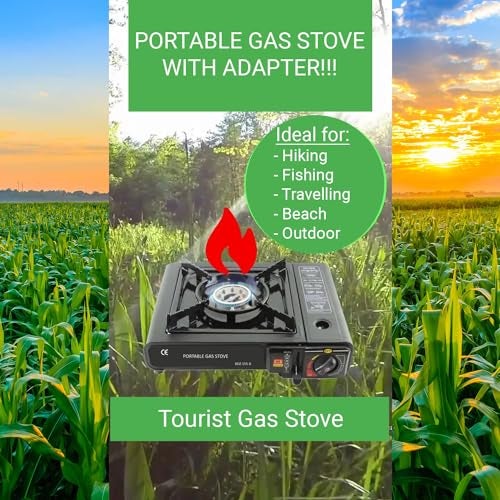 Hacer Portable Camping Gas Stove Cooking Gas burner with Carrying Case for Outdoor Camping Hiking Trekking - (Pack of 1, Black, 34 x 26 x 7.5 cm),Stainless Steel - Image 5