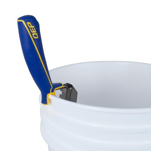 QEP 1/4 in. x 1/4 in. x 1/4 in. Comfort Grip Square-Notch Margin Flooring Trowel with Bucket Hook, Silver (42114) - Image 5