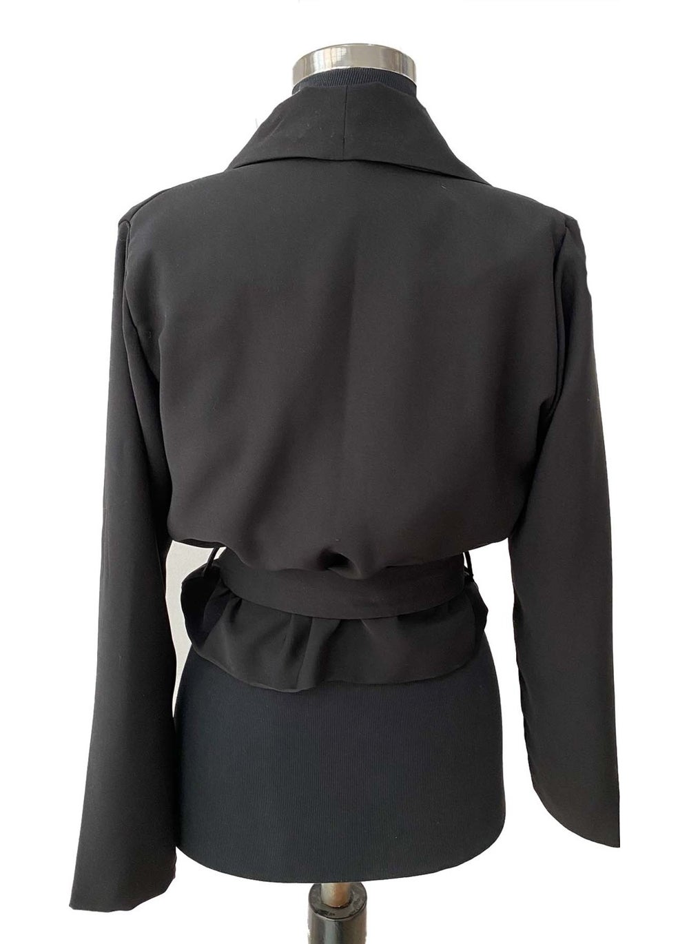 Due Stelle Women's Tied Mini Black Jacket  - Image 2