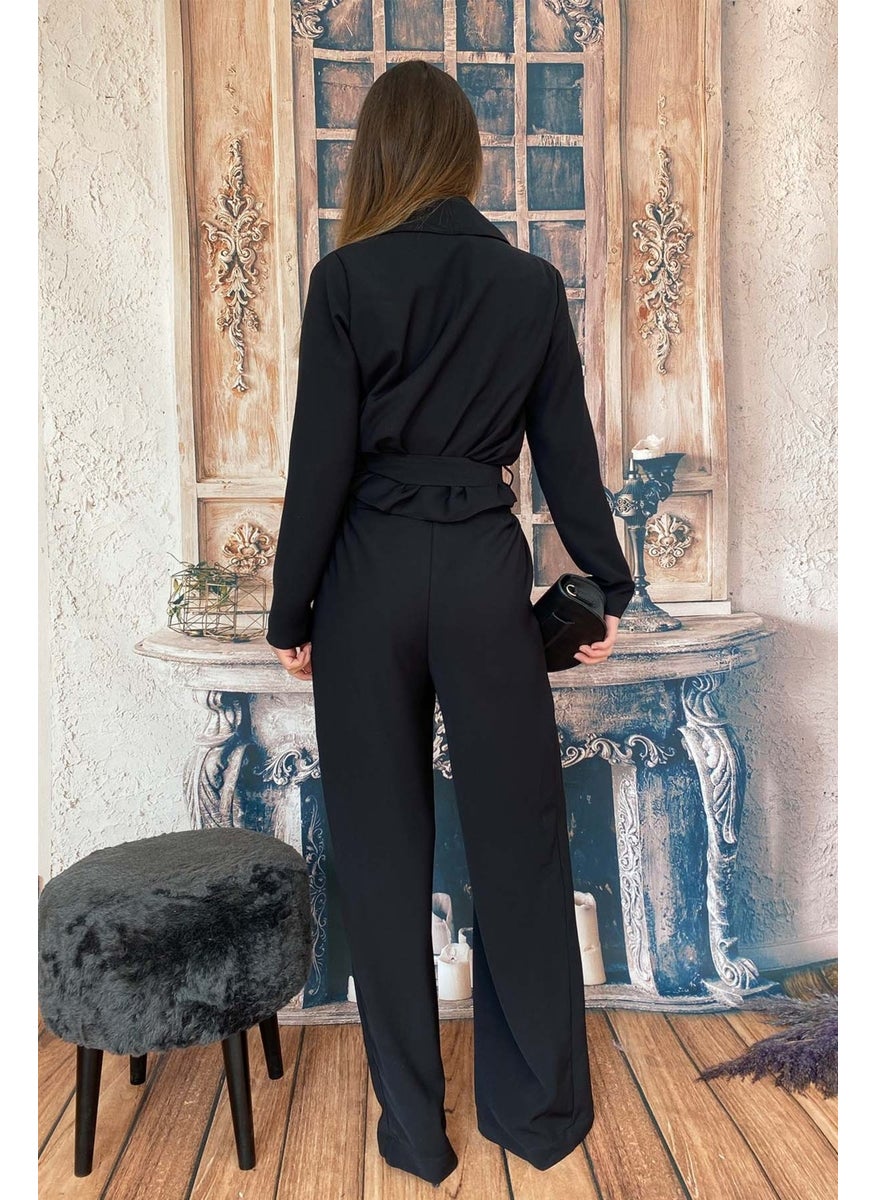 Due Stelle Women's Tied Mini Black Jacket  - Image 3