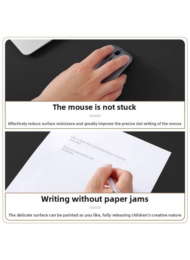 Mouse Pad Oversized Dirty-Resistant Office Waterproof Eye Protection Advanced Computer Pad Desk Pad PU Leather Solid Color Pattern Logo-Color:40*120cm-Pattern:Pure White ( 10k + Hours Antibacterial)  - Image 3