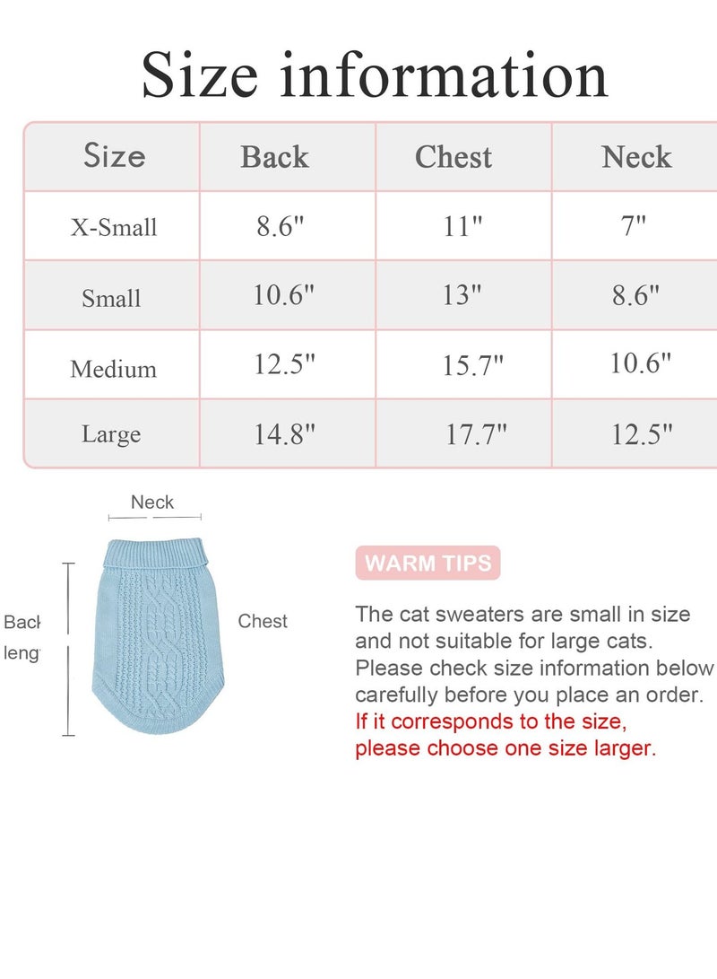 SYOSI Cats Knitted Sweaters, Cat Sweater Turtleneck Knitted Sleeveless Cat Clothes Warm Winter Kitten Clothes Outfits for Cats or Small Dogs in Cold Season (Sky Blue XS) - Image 5