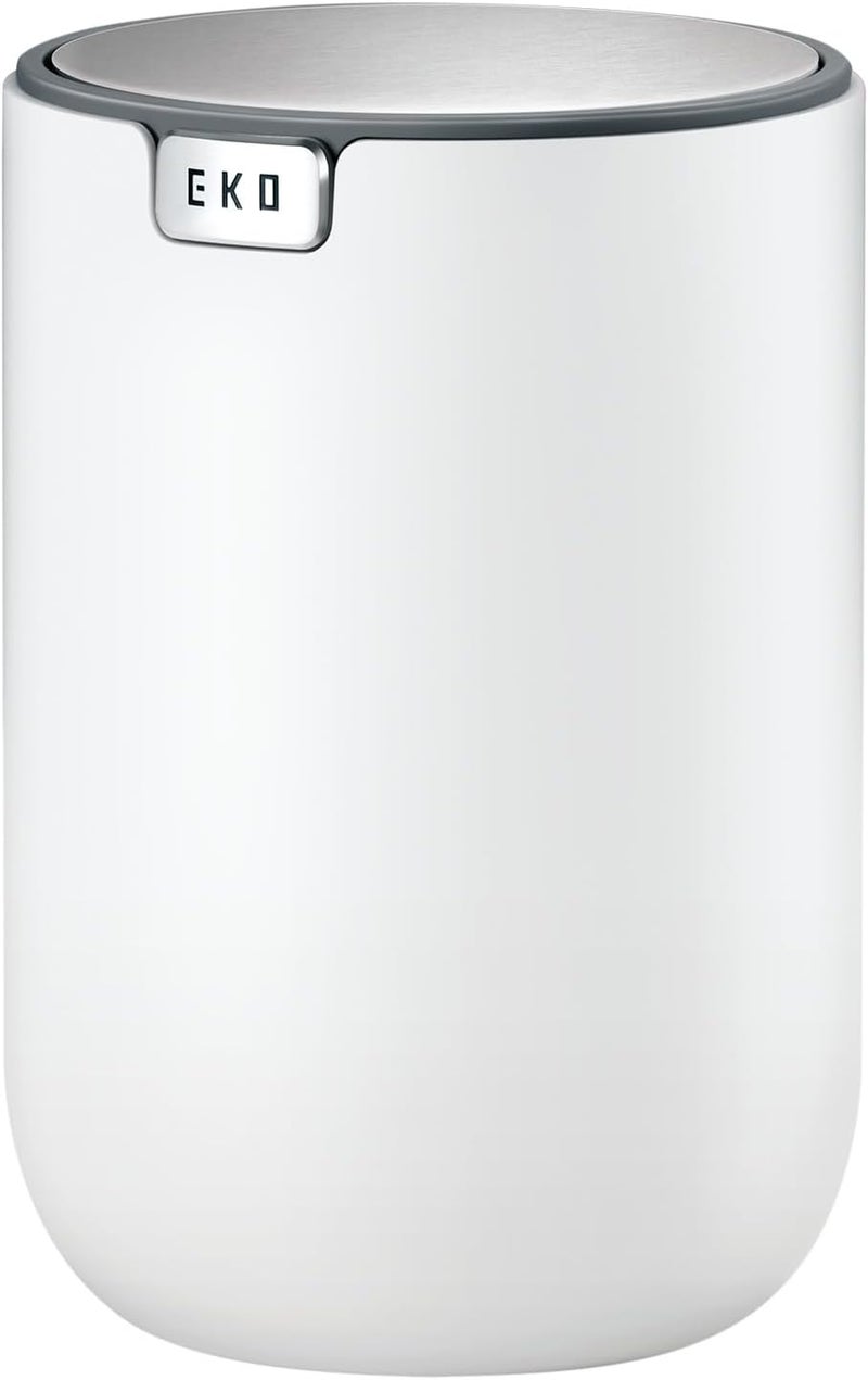 EKO Fandy Table Bin, 1.5L Mini Desk Rubbish Bin with Swing-Top Lid - White - Image 1