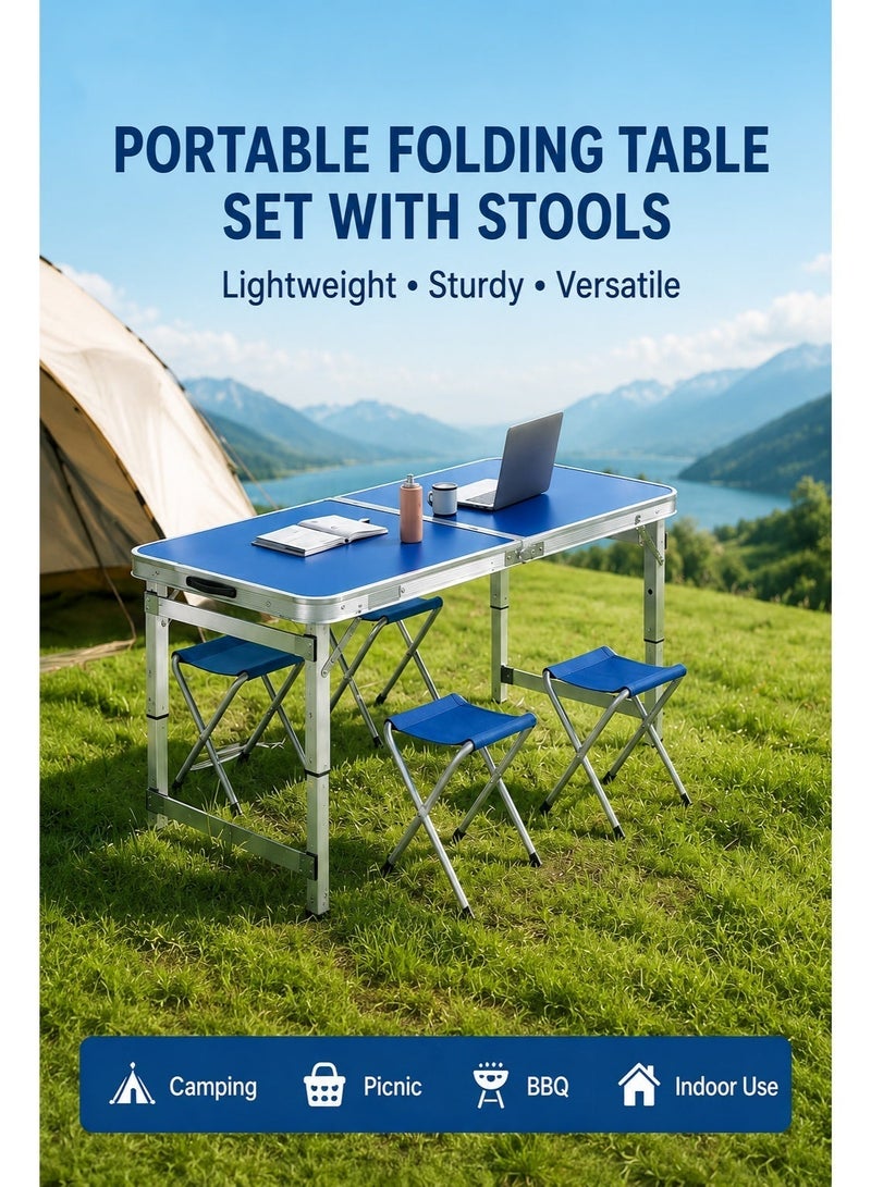 EXCLIFE Outdoor folding table, suitable for home use, small apartments, night market stalls, simple and portable living room coffee table combination table and chairs. - Image 2