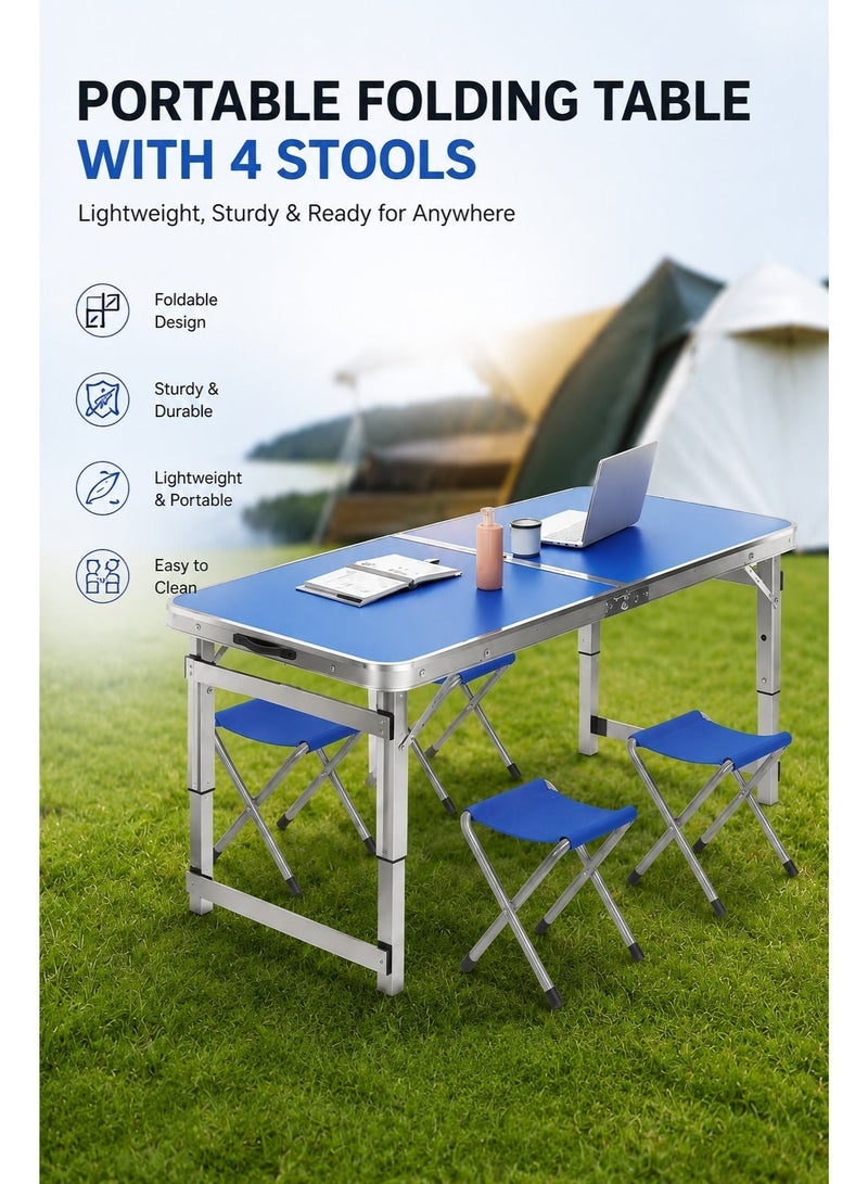 EXCLIFE Outdoor folding table, suitable for home use, small apartments, night market stalls, simple and portable living room coffee table combination table and chairs. - Image 3