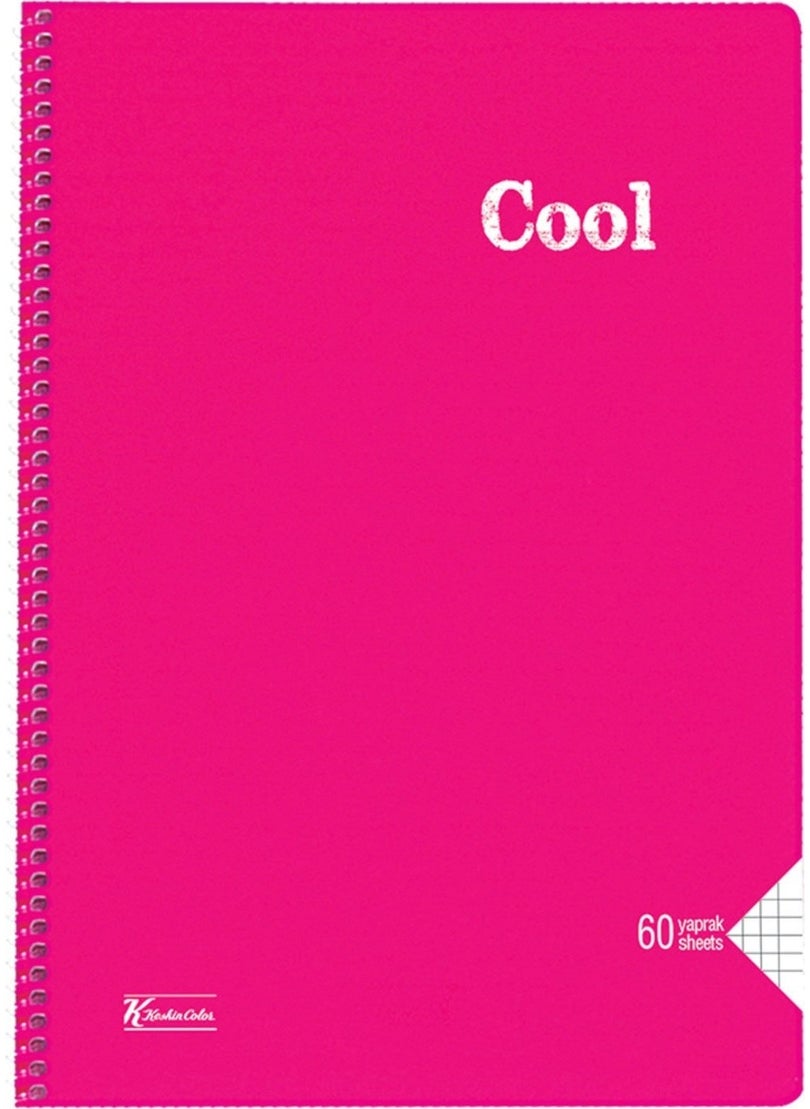 Keskin Color K.color A4 60 Sheets Checkered PP Cover Spiral Cool Notebook  - Image 5
