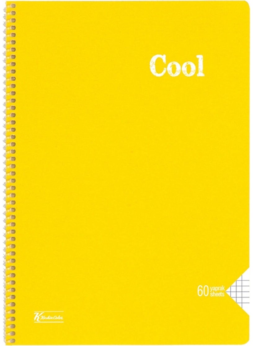 Keskin Color K.color A4 60 Sheets Checkered PP Cover Spiral Cool Notebook  - Image 1