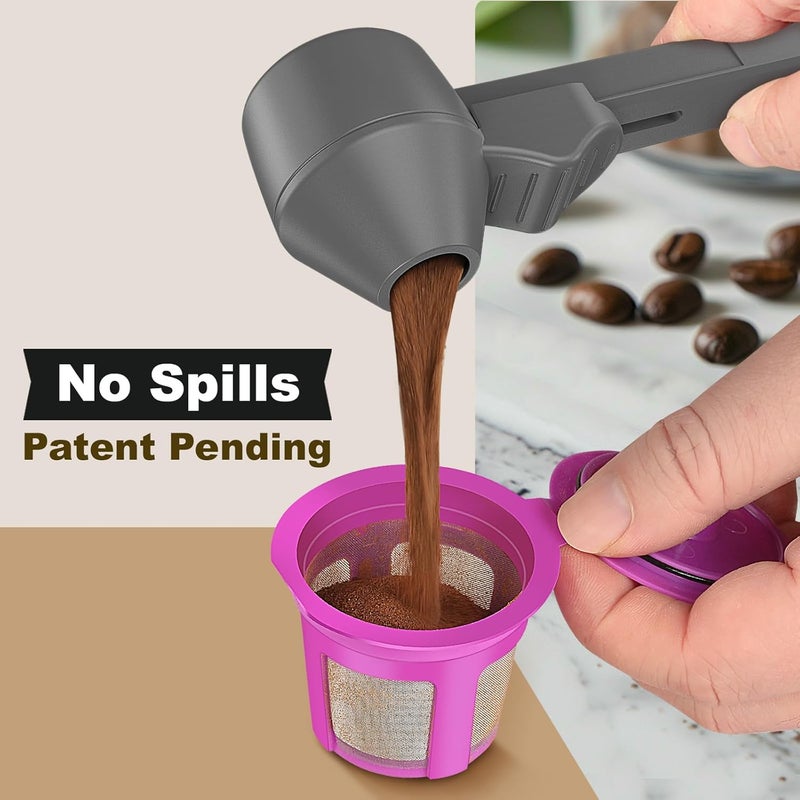 Lov Sprout Coffee Scoop & Funnel for Reusable K Cup Refillable Coffee Pods, Coffee Measuring Spoon 2 Tablespoon Capacity, Scoop with Funnel for Ground Coffee, Protein Powder, Tea (Grey, 1 Pack) - Image 3