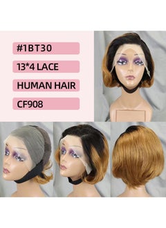 Arabest 13*4 Full Frontal Lace Human Hair Wig #1BT30  13*4 