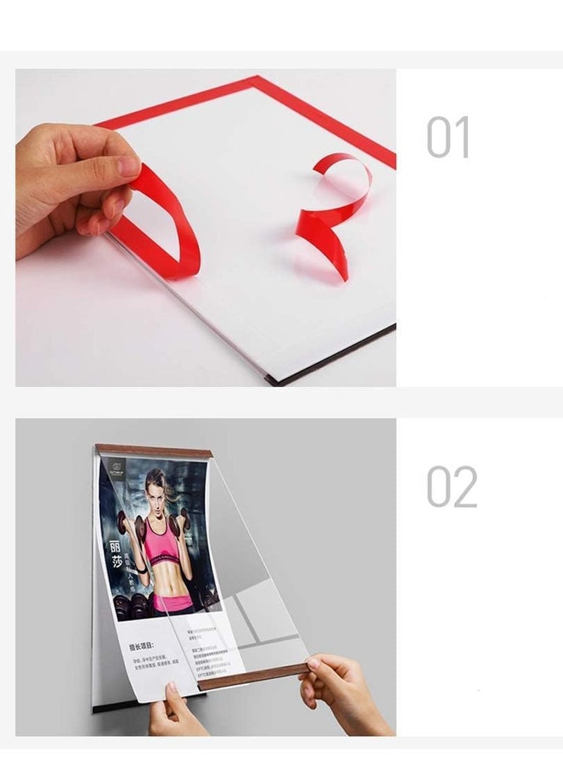 Eckek حامل لافتات أكريليك مثبت على الحائط ذاتي اللصق إطار عرض مغناطيسي إطار مستندات شفاف للمكتب، المتجر، المدرسة، المنزل، إطار صورة حائط - Image 5