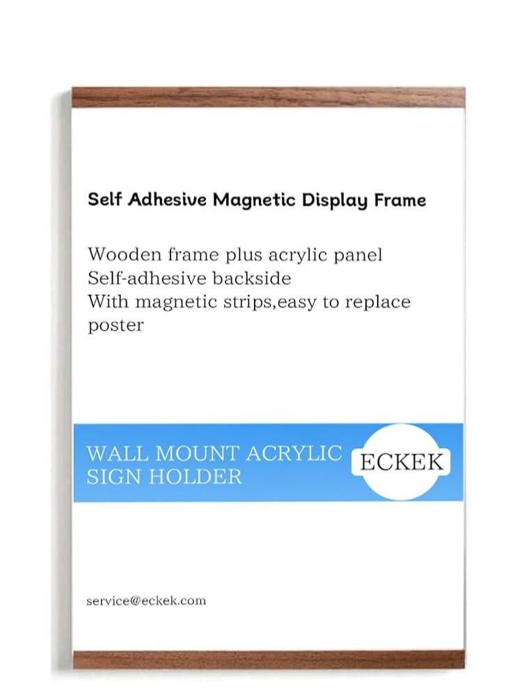 Eckek حامل لافتات أكريليك مثبت على الحائط ذاتي اللصق إطار عرض مغناطيسي إطار مستندات شفاف للمكتب، المتجر، المدرسة، المنزل، إطار صورة حائط - Image 1