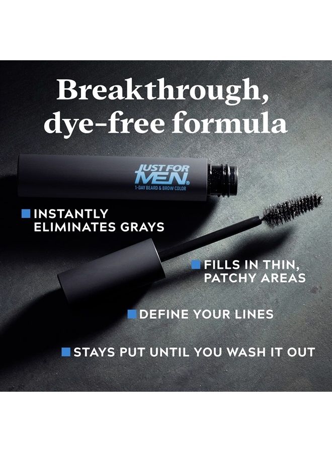 Just For Men 1-Day Beard & Brow Color, Temporary Color for Beard and Eyebrows, For a Fuller, Well-Defined Look, Up to 30 Applications, Medium Brown - Image 3