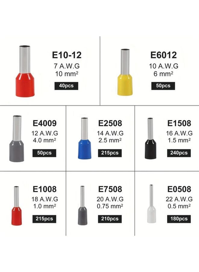 1200pcs 6 4 Crimping Pliers HSC8 Tube Terminal Wire Mini Card Sleeve Tool With Box - Image 4