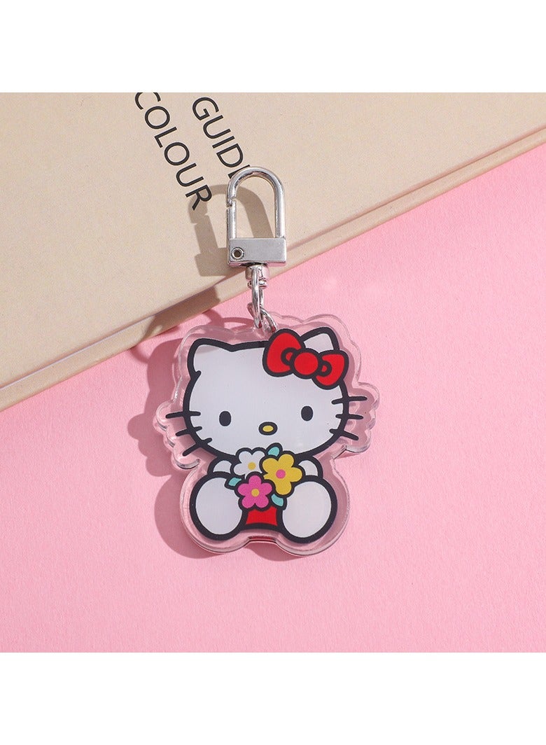 1-Piece Cute Hello Kitty Acrylic Keychain