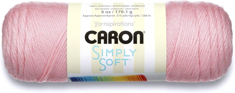Caron Simply Soft Yarn - 170g Soft Pink - Premium Acrylic for Knitting and Crochet - Image 1