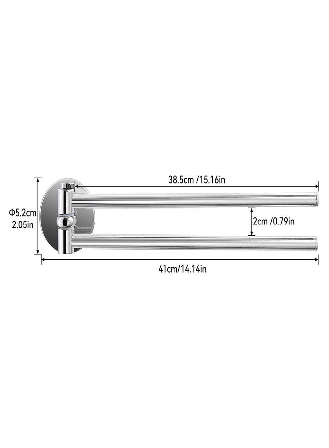LANGPAI Brass Swinging Towel Bar 2-Arm Swing Out 180° Rotation Swivel Balance Towel Rod 16-Inch Wall Mounted Space Saving Towel Air-Drying Holder Chrome Finished - Image 4