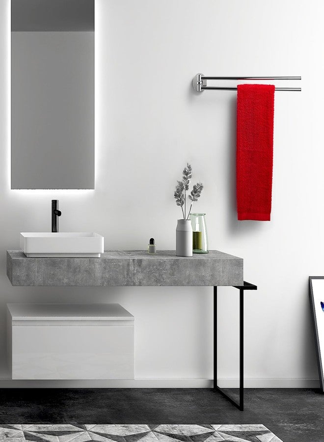 LANGPAI Brass Swinging Towel Bar 2-Arm Swing Out 180° Rotation Swivel Balance Towel Rod 16-Inch Wall Mounted Space Saving Towel Air-Drying Holder Chrome Finished - Image 2