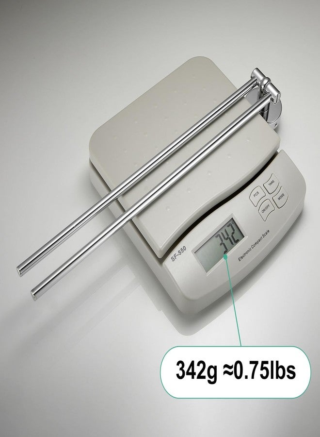 LANGPAI Brass Swinging Towel Bar 2-Arm Swing Out 180° Rotation Swivel Balance Towel Rod 16-Inch Wall Mounted Space Saving Towel Air-Drying Holder Chrome Finished - Image 5