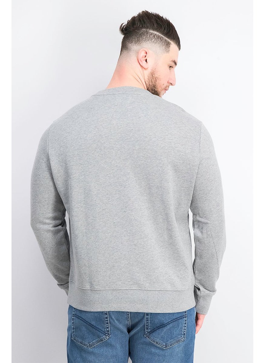 Tchibo Men Crew Neck Heather Sweatshirt, Grey  - Image 2
