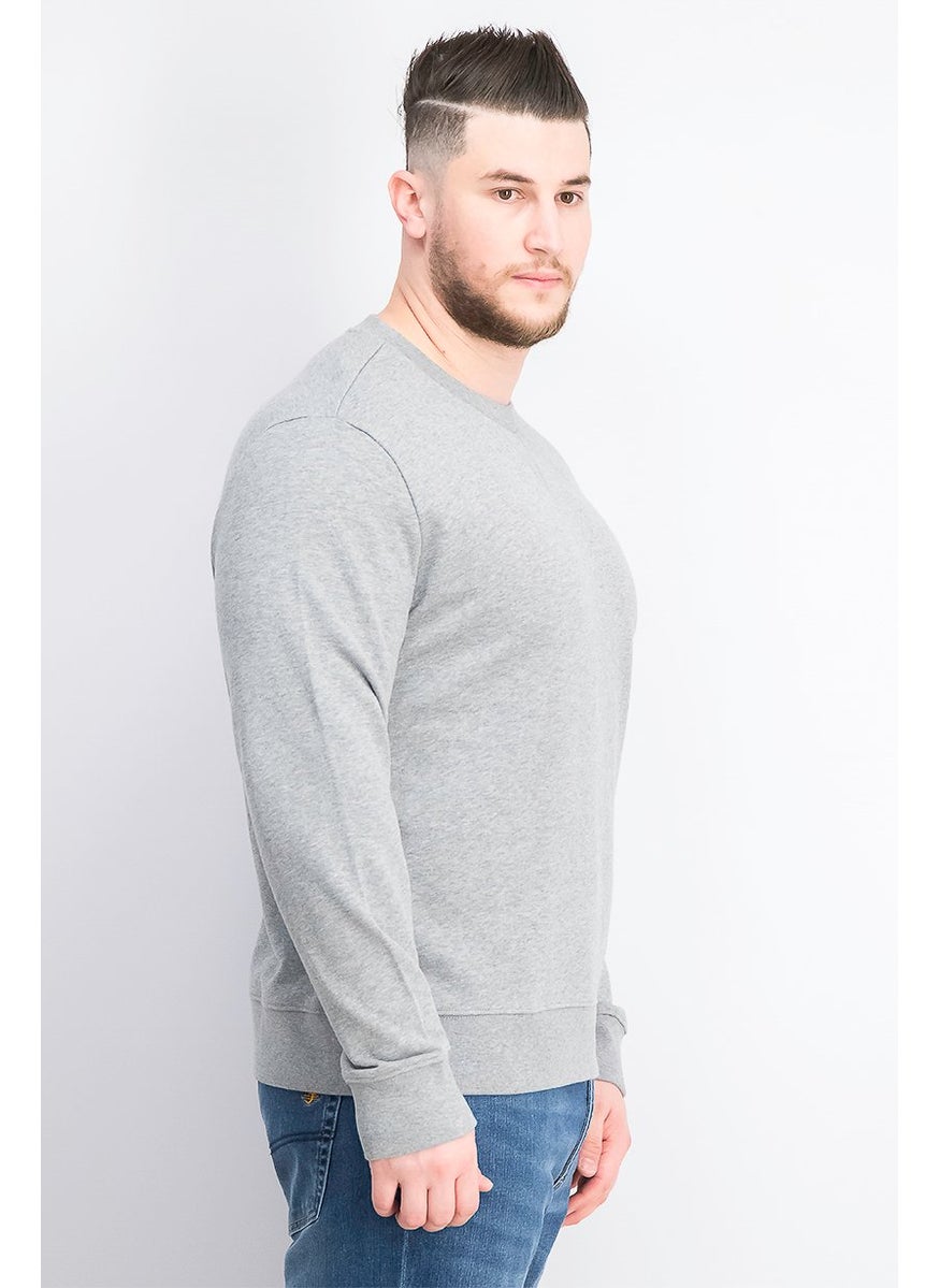 Tchibo Men Crew Neck Heather Sweatshirt, Grey  - Image 3