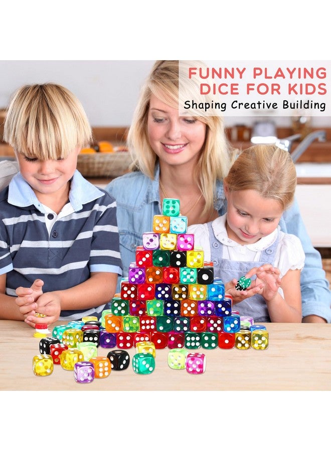 Syhood Syhood 1000 Pcs 14mm Colored Dice Bulk Dice 6 Sided Dice Set with 5 Pieces Drawstring Pouches Standard Game Dice for Classroom Teaching Math Learning Board Dices Game, 10 Color  - Image 5