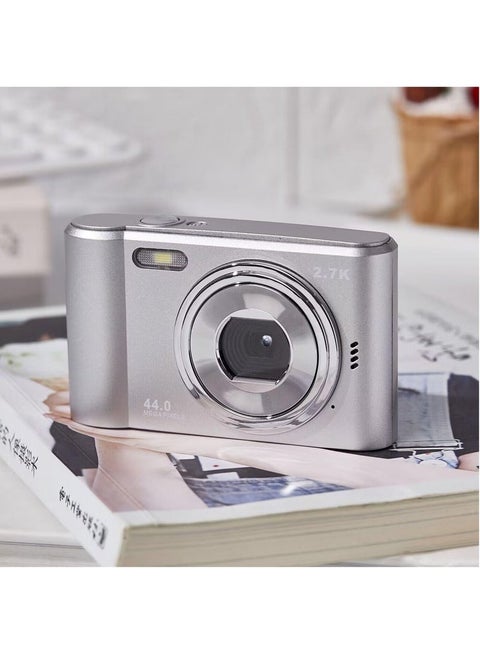 Camera Autofocus Camera for Kid Camcorder with 8x Zoom Compact Cameras 1080P Cameras for Beginner Photography (Silver)