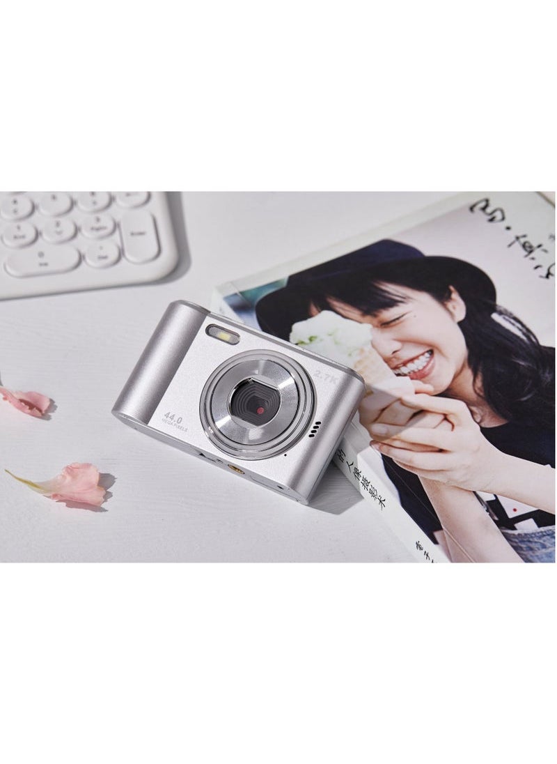 Camera Autofocus Camera for Kid Camcorder with 8x Zoom Compact Cameras 1080P Cameras for Beginner Photography (Silver)