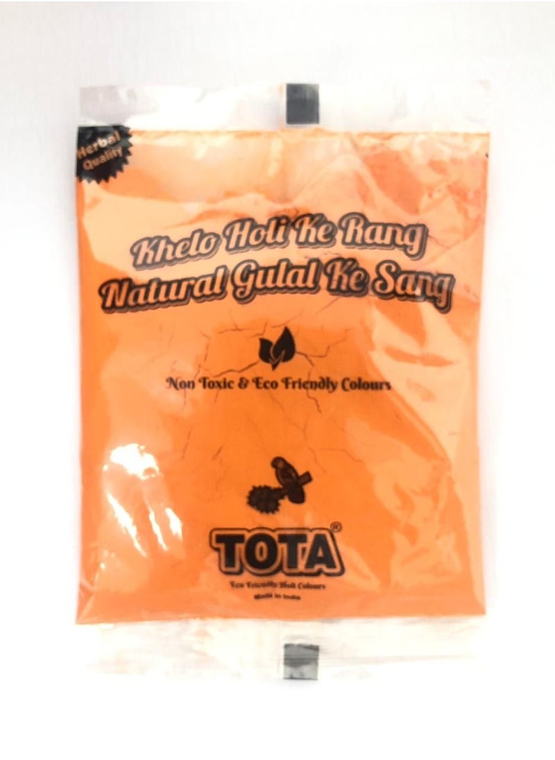 TOTA Pack of 10 Tota Holi colour and Gulal orange colour for Holi party 80 g each  - Image 2