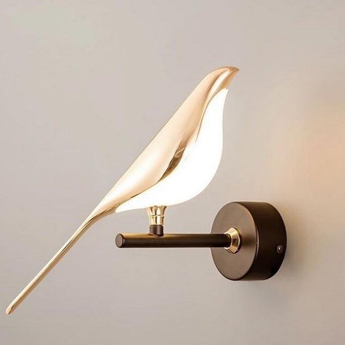 BIRD WALL LAMP NORDIC GOLD PLATE ACRYLIC BEDROOM BEDSIDE AISLE STAIRCASE CORRIDOR LIGHT FOR LIVING ROOM IN GOLD 1 LIGHT