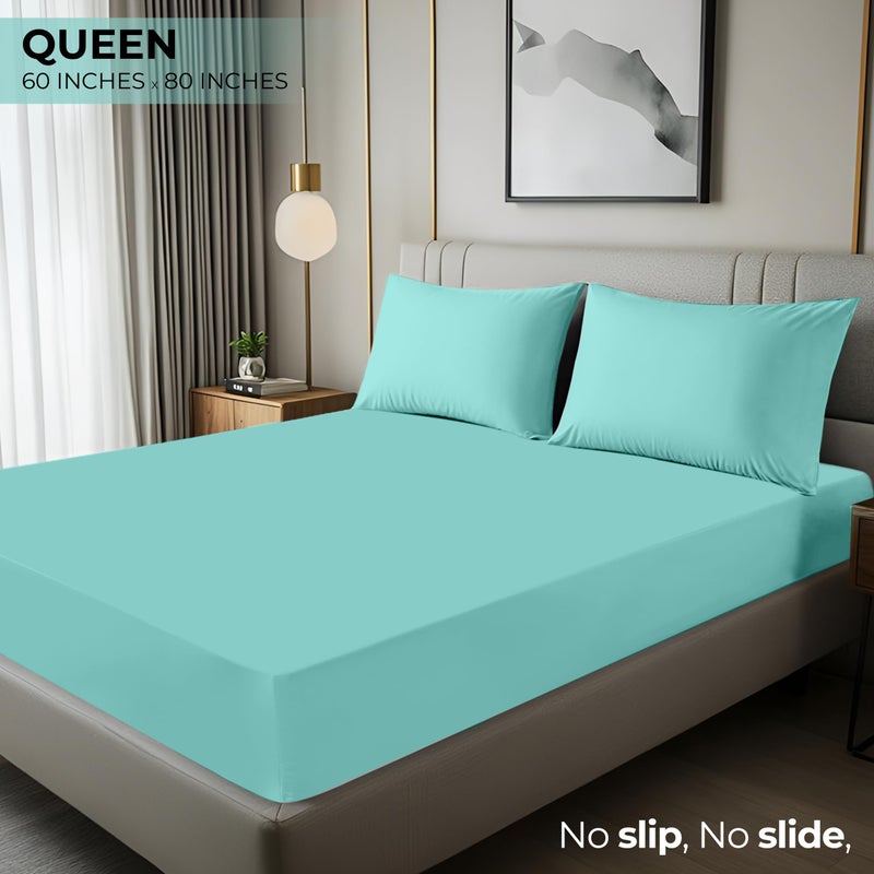 Utopia Bedding Queen Fitted Sheet - Bottom Sheet - Deep Pocket - Soft Microfiber - Shrinkage and Fade Resistant - Easy Care -1 Fitted Sheet Only (Spa Blue) - Image 2