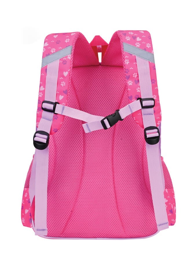 ريوليو حقيبة ظهر مزينة مع مقلمة، مزودة بحمالات مبطنة، وحجرة للابتوب، ومتوافقة مع العربات، مناسبة لعمر 3 سنوات فأكثر، وردية اللون - 16 بوصة - Image 4