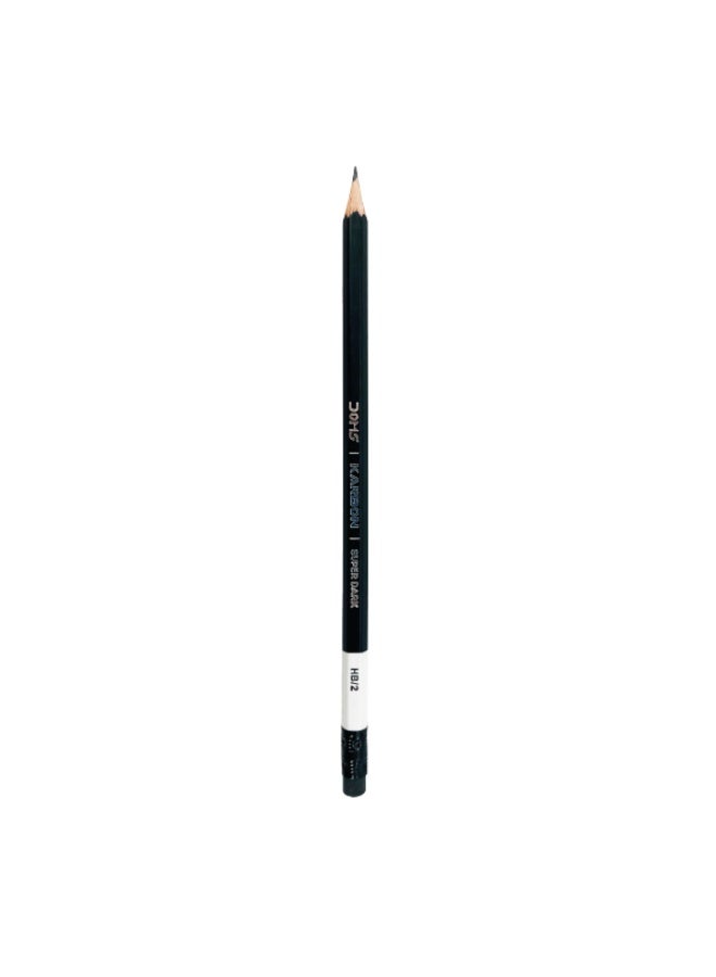 DOMS Karbon Eraser-Tipped Super Dark Graphite Pencils HB/2 – Pack of 40 – 185mm Length – Smooth Writing - Image 2