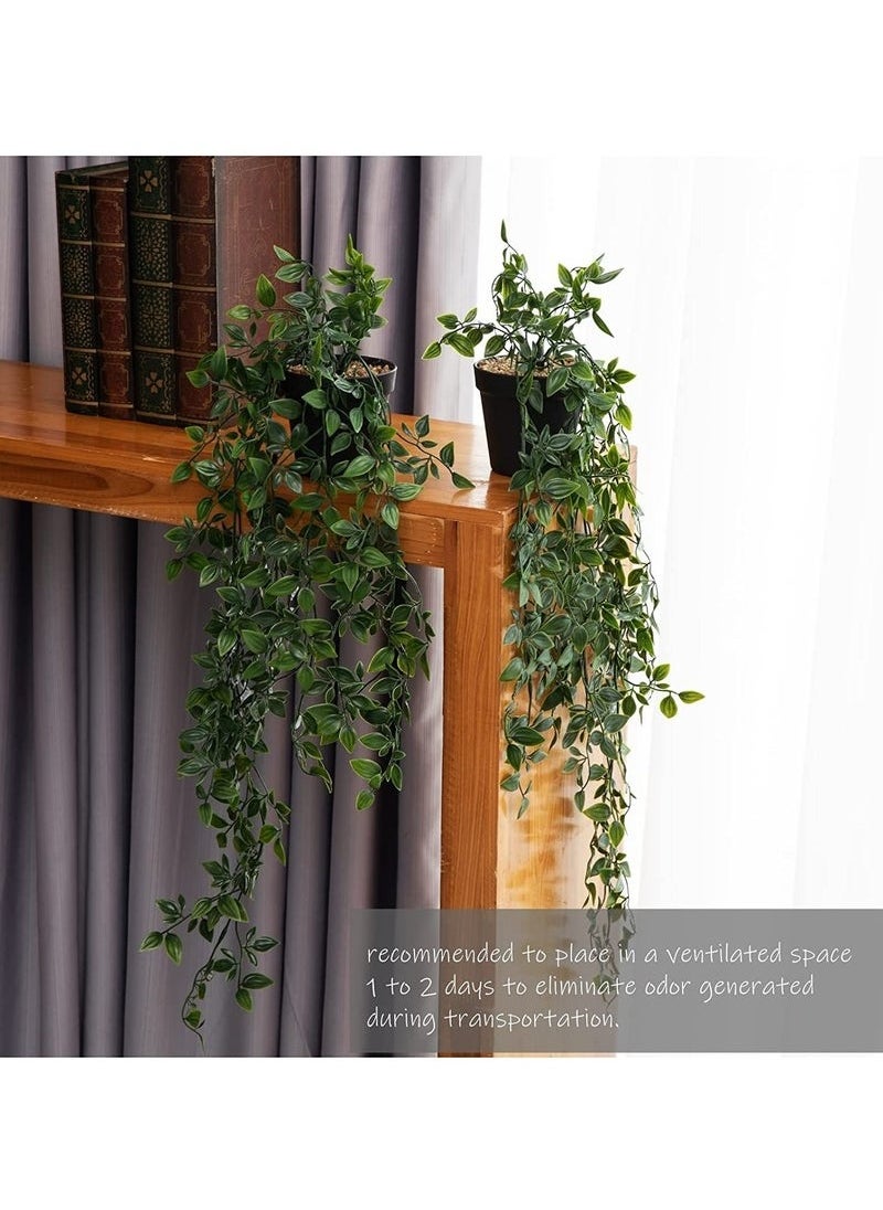 JOGAMS - 2 Sets Artificial Plants Hanging Artificial Plants Artificial Trees Small Artificial Trees Decorative Trees Plant with 9 cm Pot - Image 1