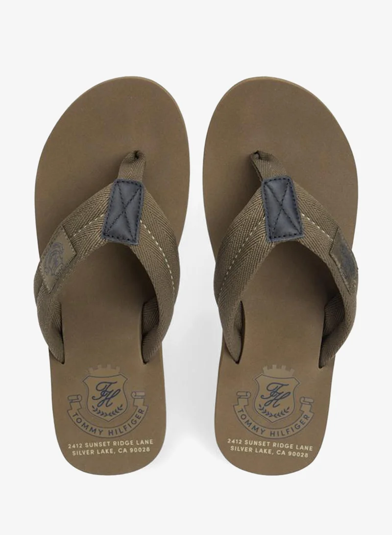 TOMMY HILFIGER Willow Green Patch  Beach Sandal for Men | Best Price UAE